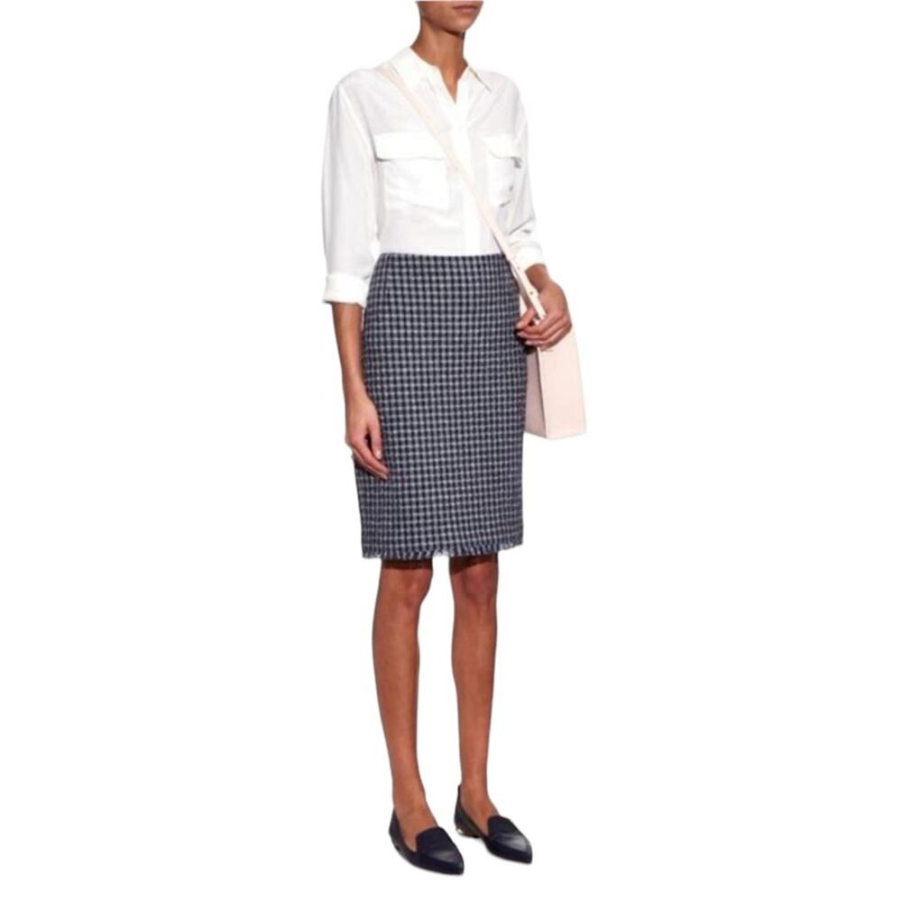 Weekend Max Mara Banda blue white tweed skirt Sz 10